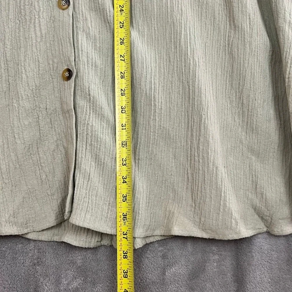 Soft Surroundings Maxi Skirt Womens L Sage Green Full Button Boho Lagenlook